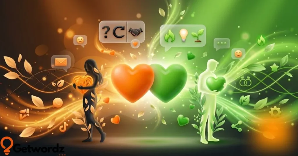 Orange And Green Heart Emoji Meaning