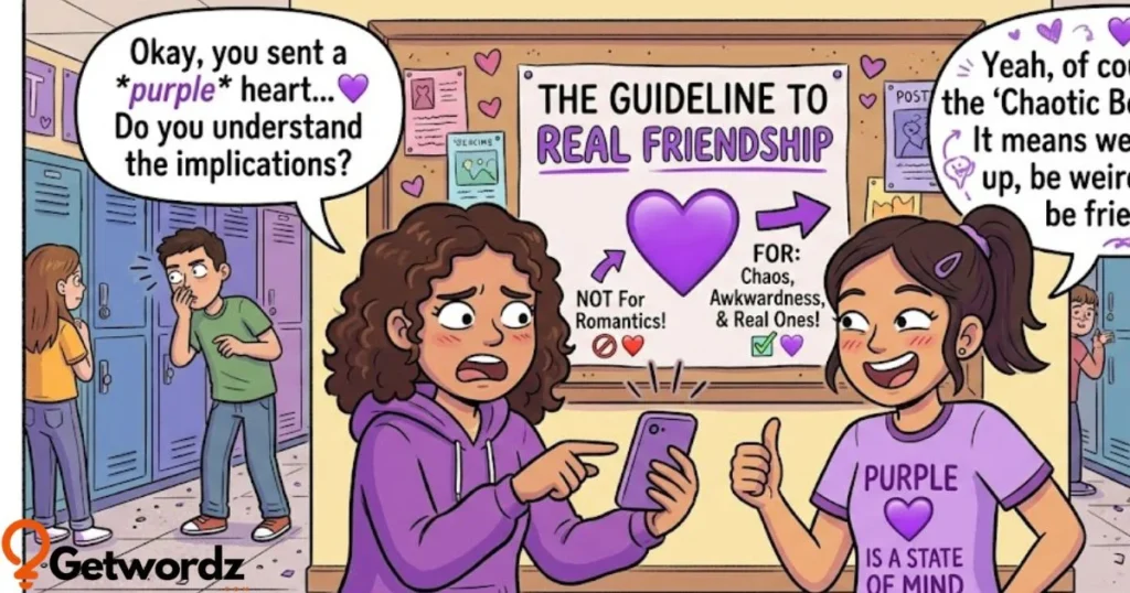 Purple Heart Emoji In Friendship